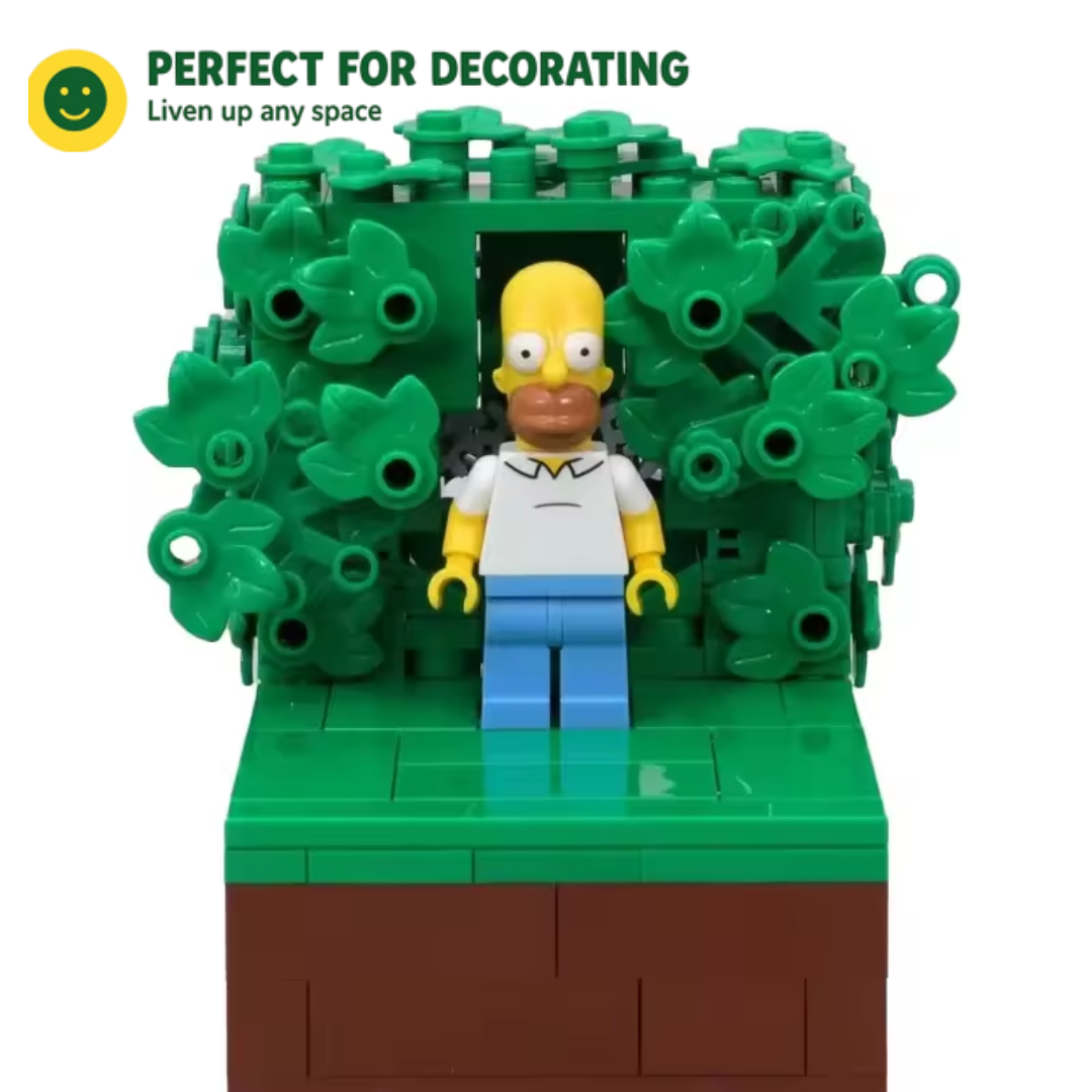 Creative construction figure that come in and out of the bushes