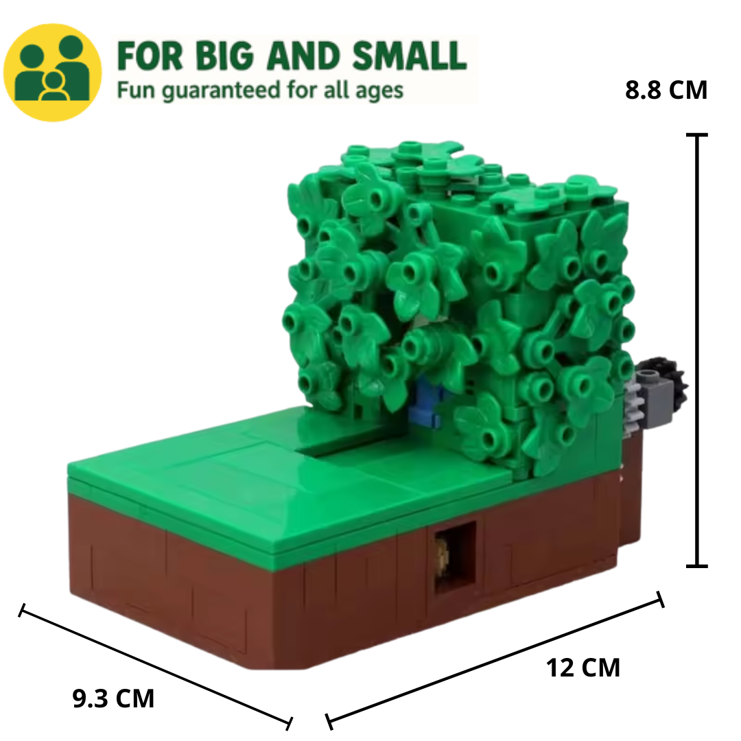 Creative construction figure that come in and out of the bushes