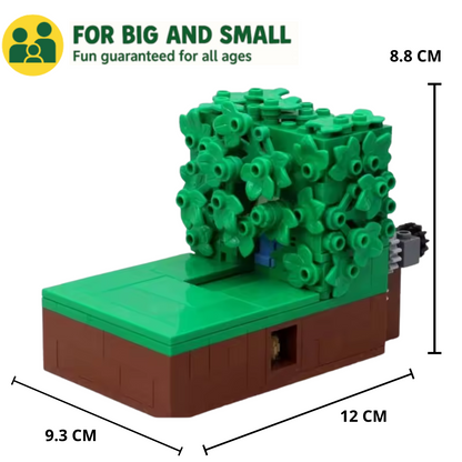 Creative construction figure that come in and out of the bushes